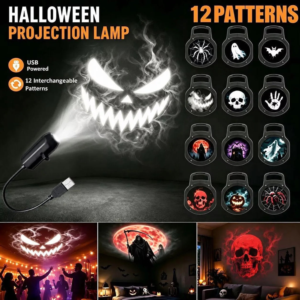 Halloween Projector Night Light 👻🌙 – Spooky Wall Projector