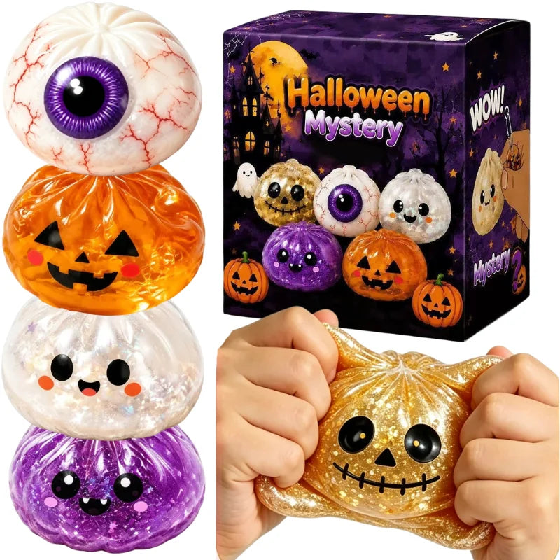 Halloween Dumpling 🥟🎃 – Spooky Squishy Jelly Squeeze Toy