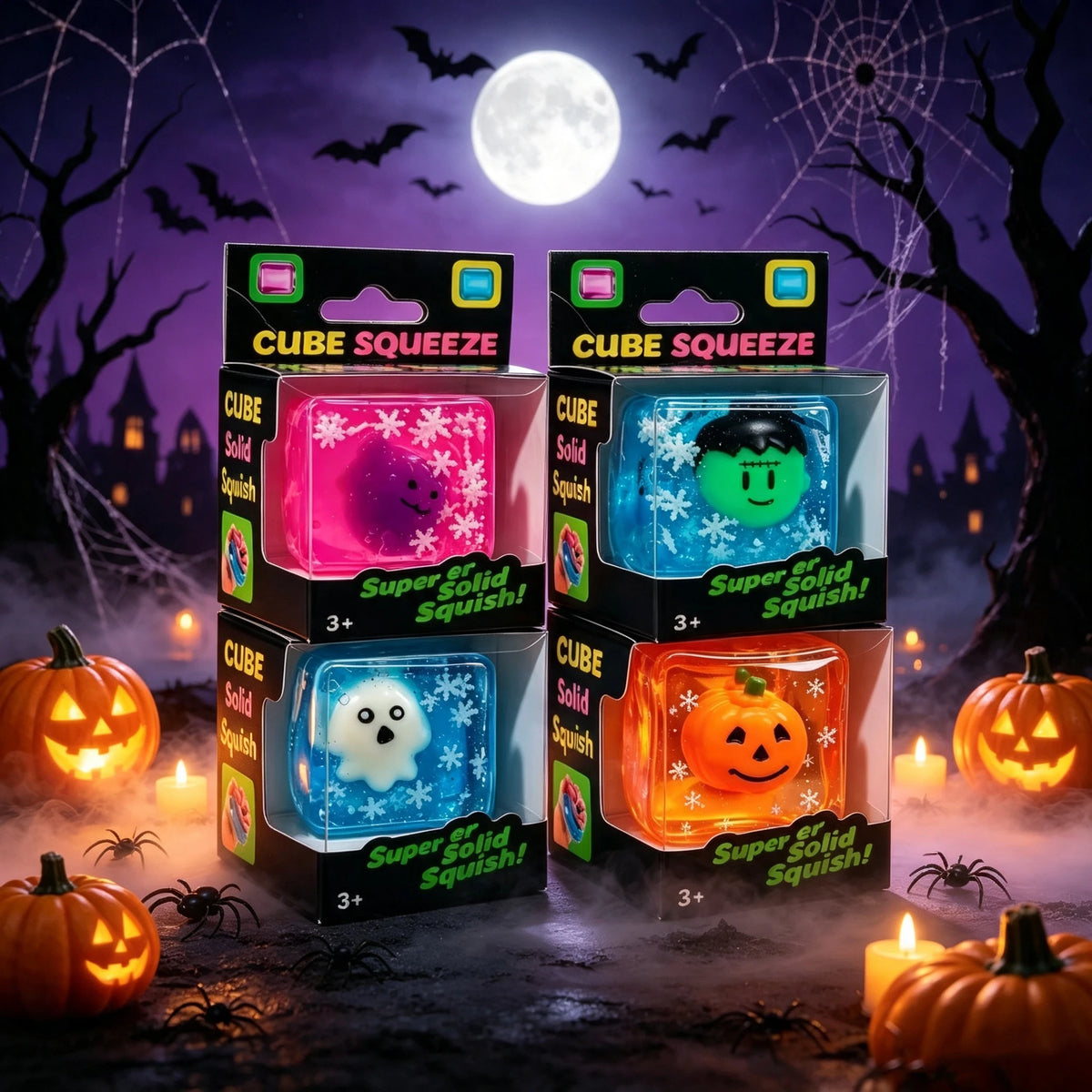 Luminous Halloween Squishy Cubes